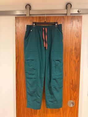 FIGS High Waisted Sheridan Relaxed Barrel Scrub Pants Forest Green XL/Tall